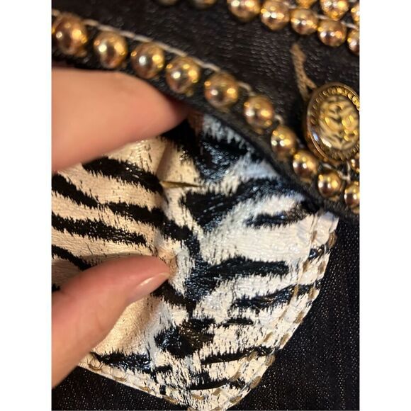 Coogi Jeans Womens Size 15/16 Black White Leopard Print Low Rise Stretch (4715) - Picture 7 of 9